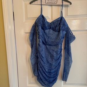 Blue marble mini dress